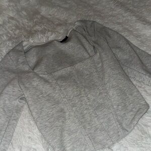 Gray Long Sleeve Top
